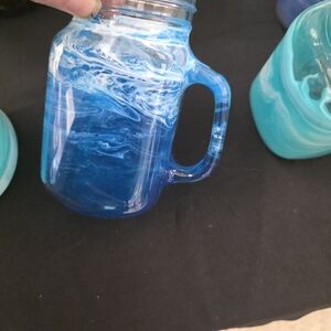Blue Swirl Glass Mug